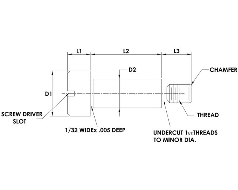 PRECISION SHOULDER SCREWS SLOTTED HEAD  American Standard