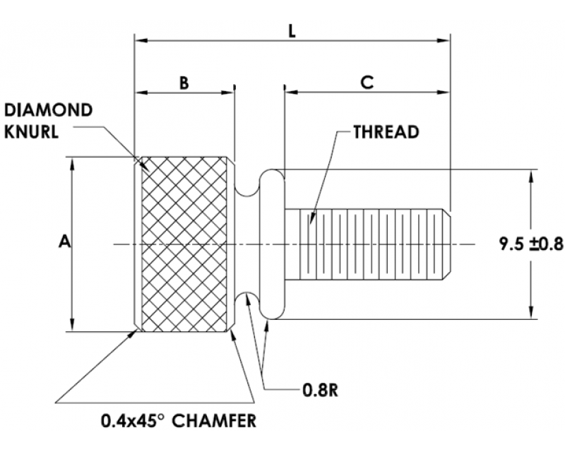 WASHER FACE THUMB SCREW Metric Standard